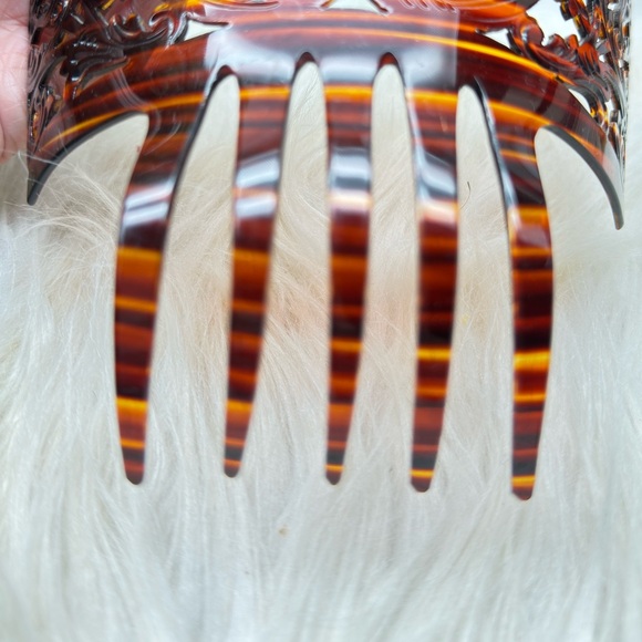 Vintage Tortoise Spanish Brown Mantilla Hair Comb - Picture 10 of 10